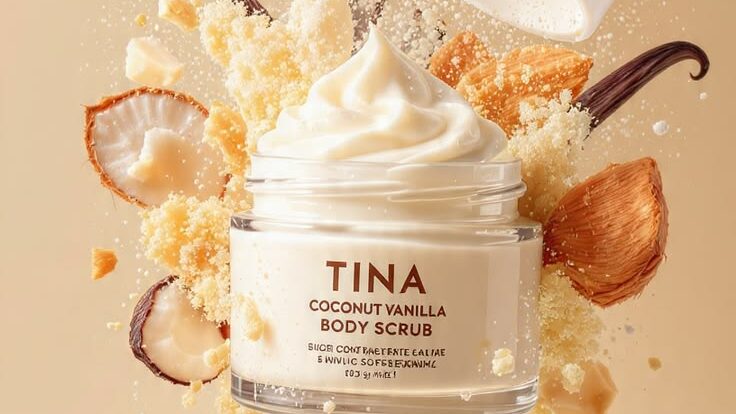 coconut vanilla body scrub – creamy softness and natural radiance